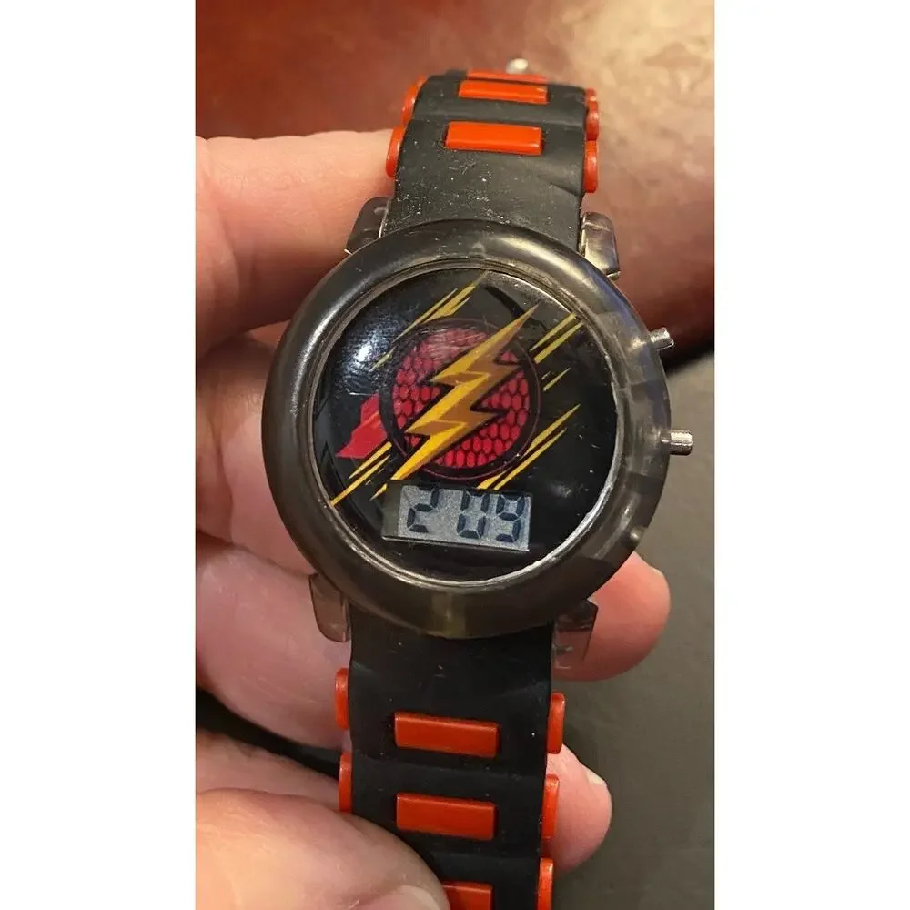 Boy's 37mm Justice League Digital LCD Watch, Poly Band